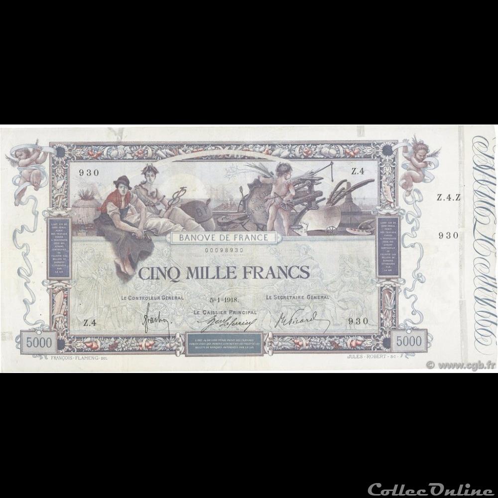 05-01-1918 -- Z.4 930 billet france banque de xxe 05 01 1918 z 4 930