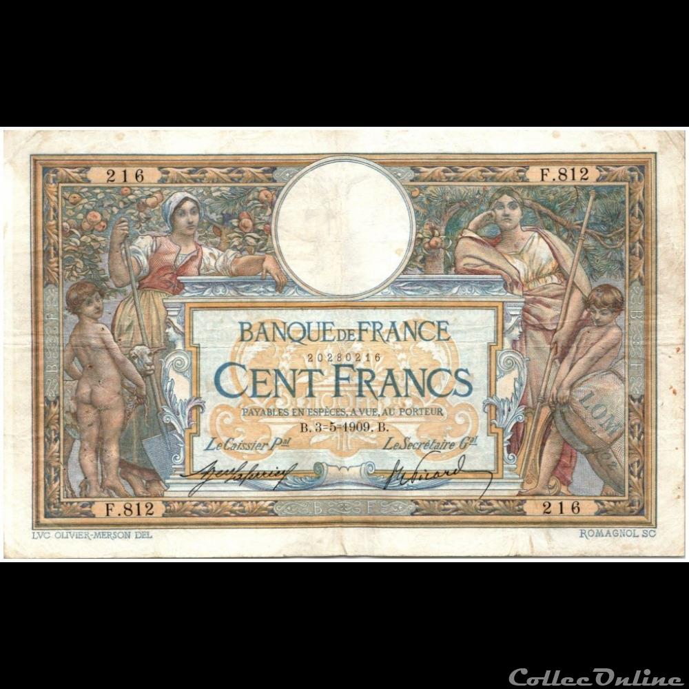 03-05-1909 -- F.812 216 billet france banque de xxe 03 05 1909 f 812 216