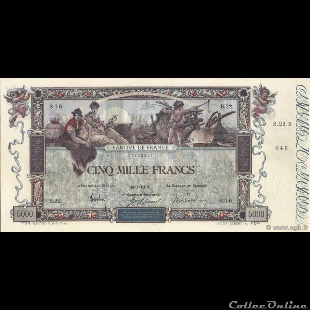 26-01-1918 -- B.22 846 billet france banque de xxe 26 01 1918 b 22 846