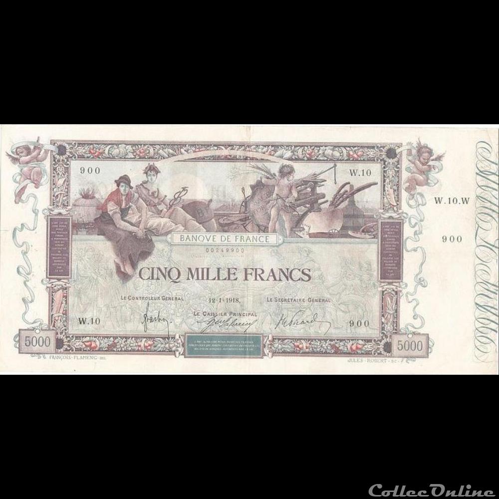 12-01-1918 -- W.10 900 billet france banque de xxe 12 01 1918 w 10 900