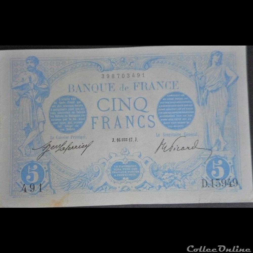 billet france banque de xxe 16 01 1917 d 15949 491