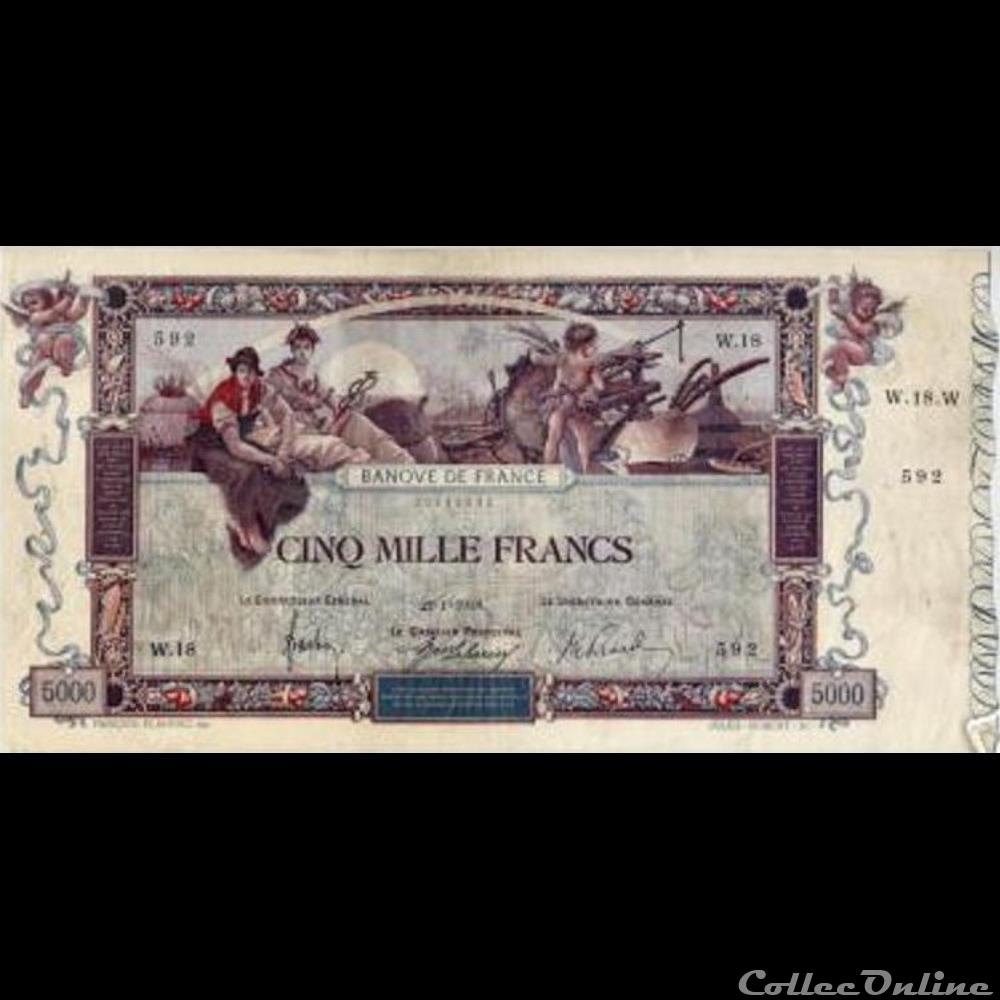 22-01-1918 -- W.18 592 billet france banque de xxe 22 01 1918 w 18 592