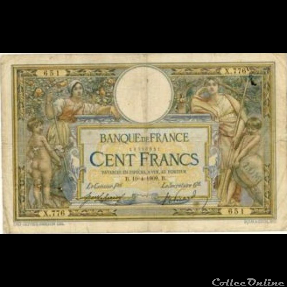 10-04-1909 -- X.776 651 billet france banque de xxe 10 04 1909 x 776 651