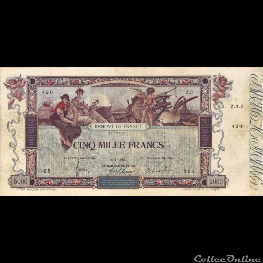 04-01-1918 -- Z.3 420 billet france banque de xxe 04 01 1918 z 3 420