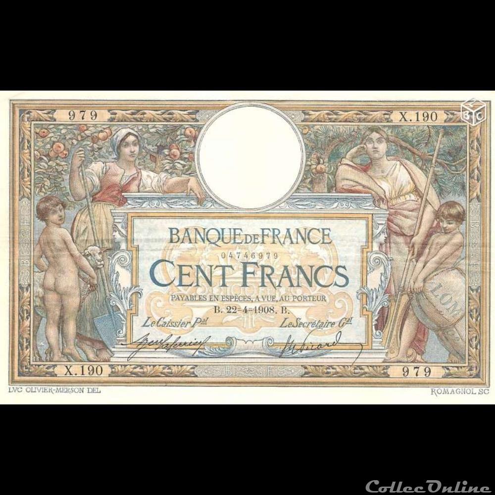 22-04-1908 -- X.190 979 billet france banque de xxe 22 04 1908 x 190 979