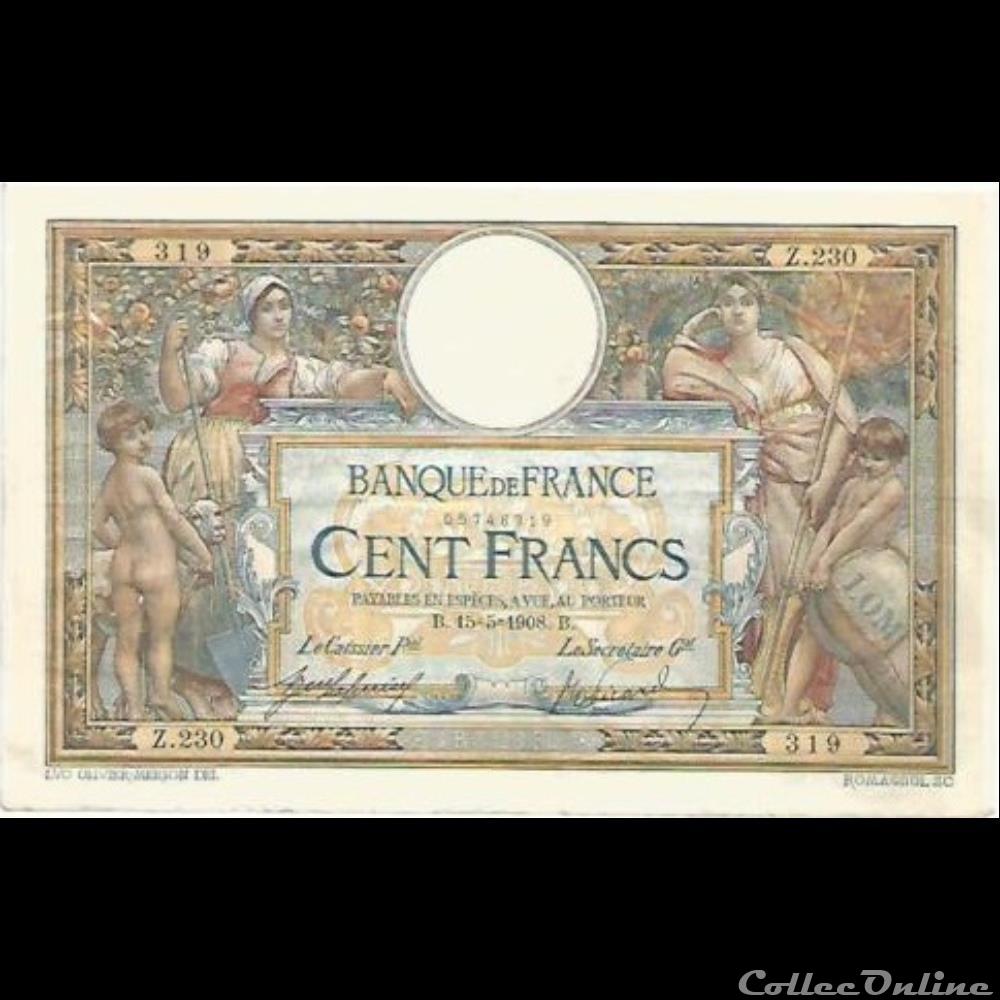 billet france banque de xxe 15 05 1908 z 230 319