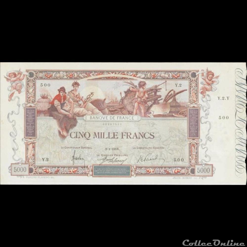 03-01-1918 -- Y.2 500 billet france banque de xxe 03 01 1918 y 2 500