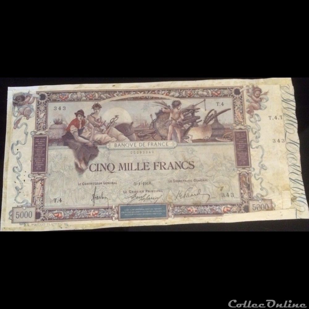 05-01-1918 -- T.4 343 billet france banque de xxe 05 01 1918 t 4 343