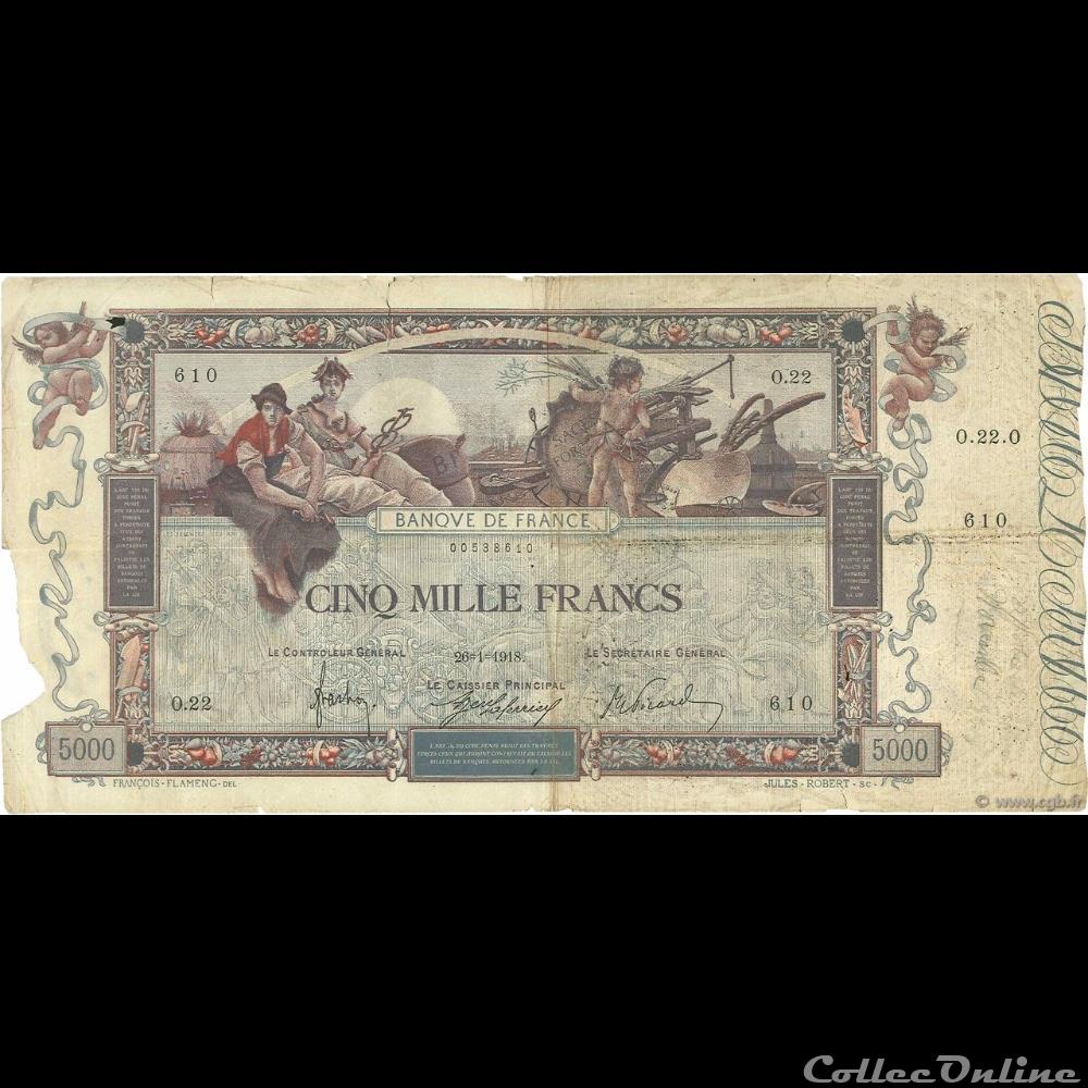 26-01-1918 -- O.22 610 billet france banque de xxe 26 01 1918 o 22 610