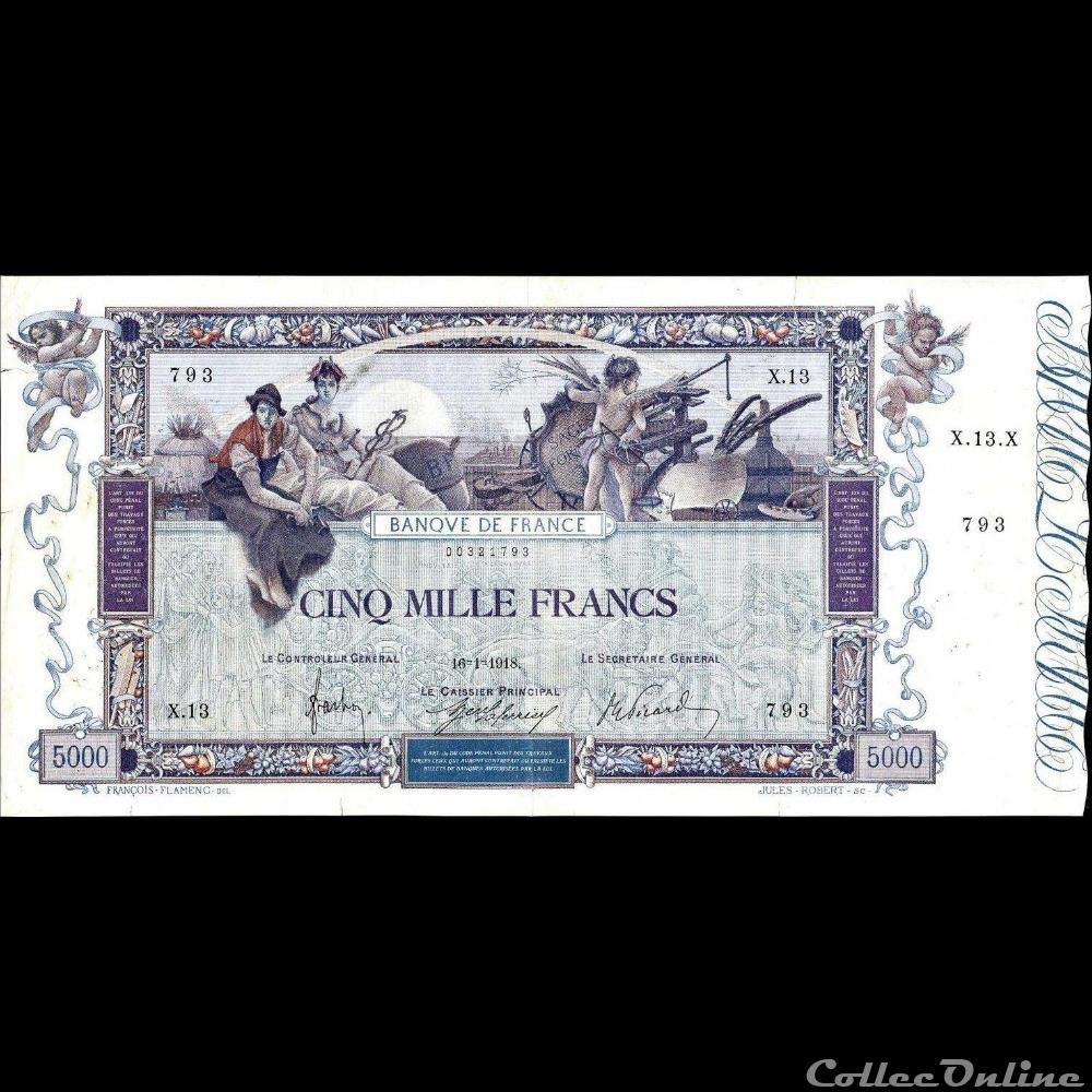 16-01-1918 -- X.13 793 billet france banque de xxe 16 01 1918 x 13 793
