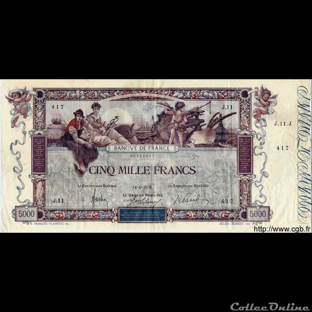 14-01-1918 -- J.11 417 billet france banque de xxe 14 01 1918 j 11 417