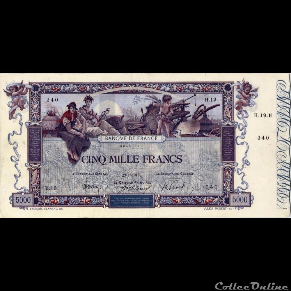 billet france banque de xxe 23 01 1918 h 19 340