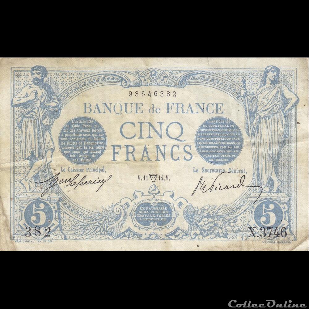 billet france banque de xxe 11 04 1914 x 3746 382