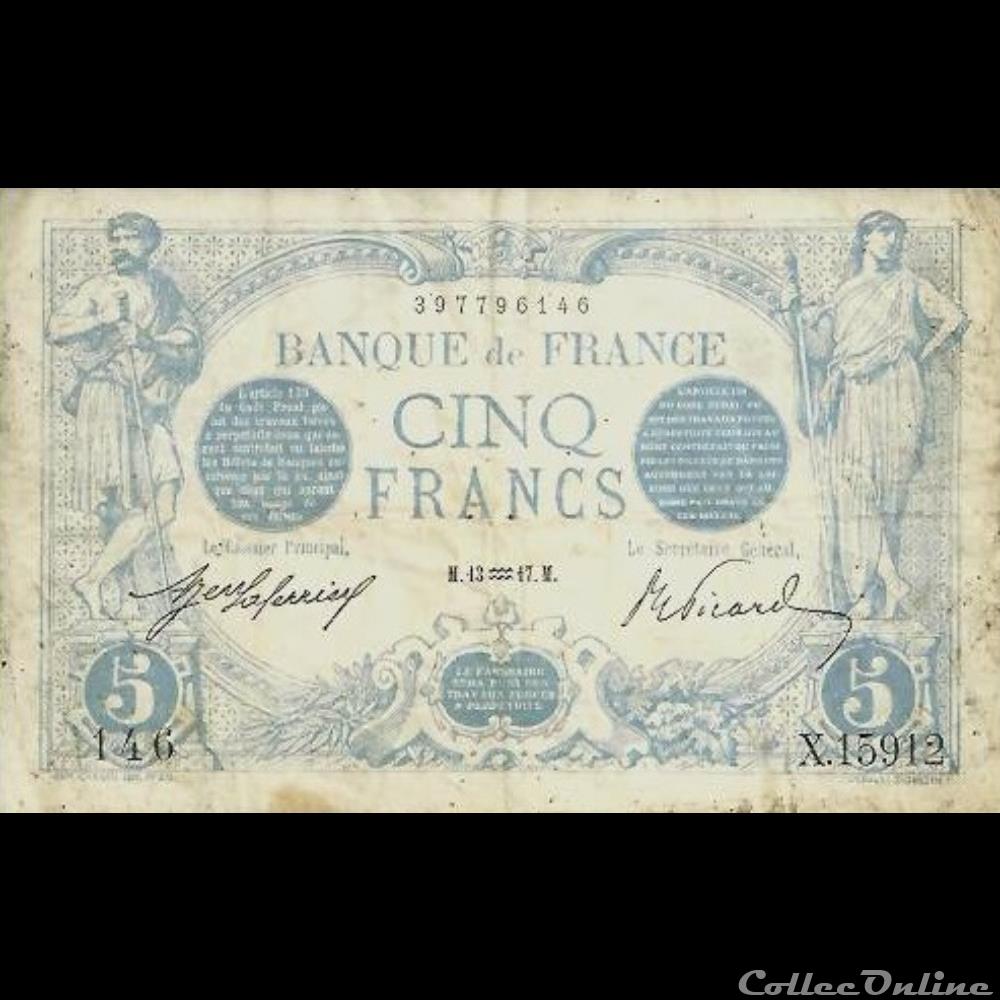 13-01-1917 -- X.15912 146 billet france banque de xxe 13 01 1917 x 15912 146