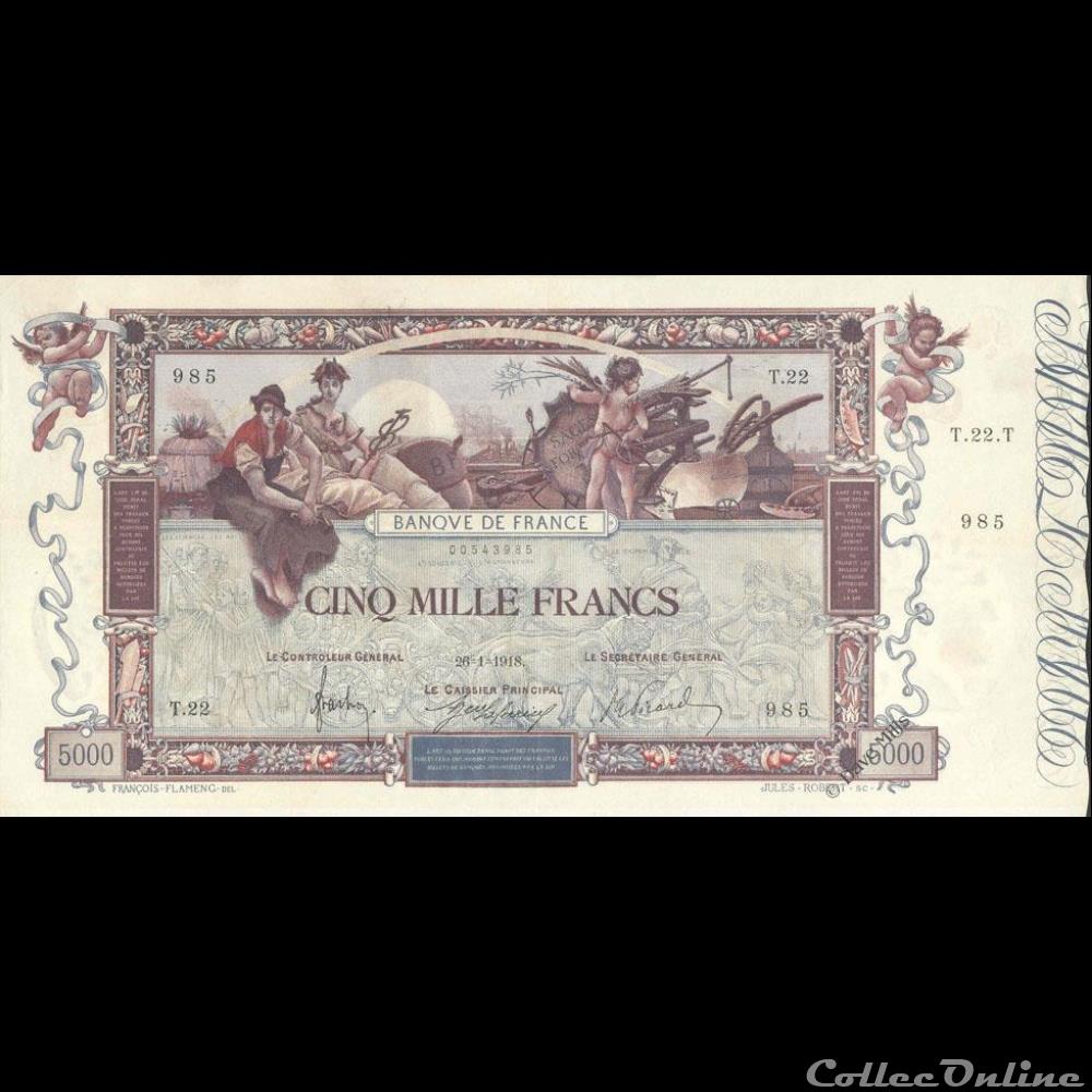 billet france banque de xxe 26 01 1918 t 22 985