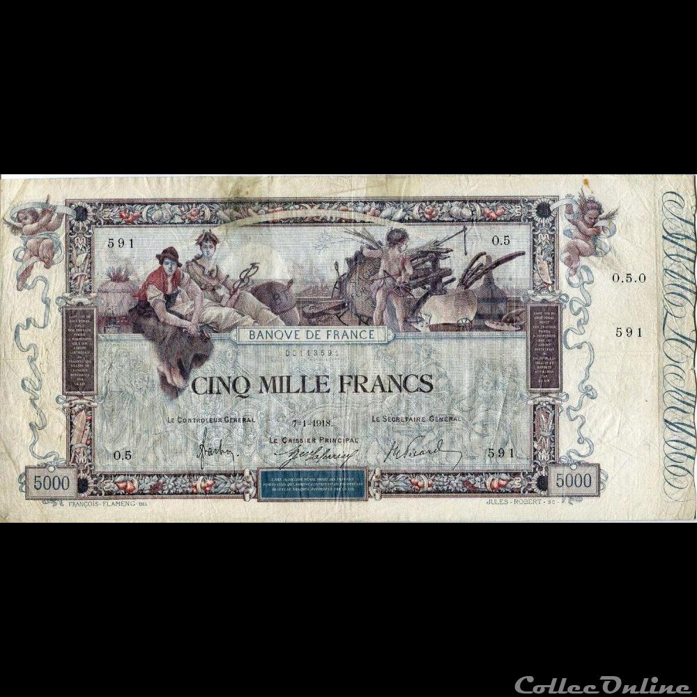 07-01-1918 -- O.5 591 billet france banque de xxe 07 01 1918 o 5 591