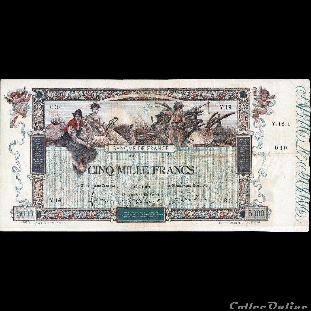 billet france banque de xxe 19 01 1918 y 16 030