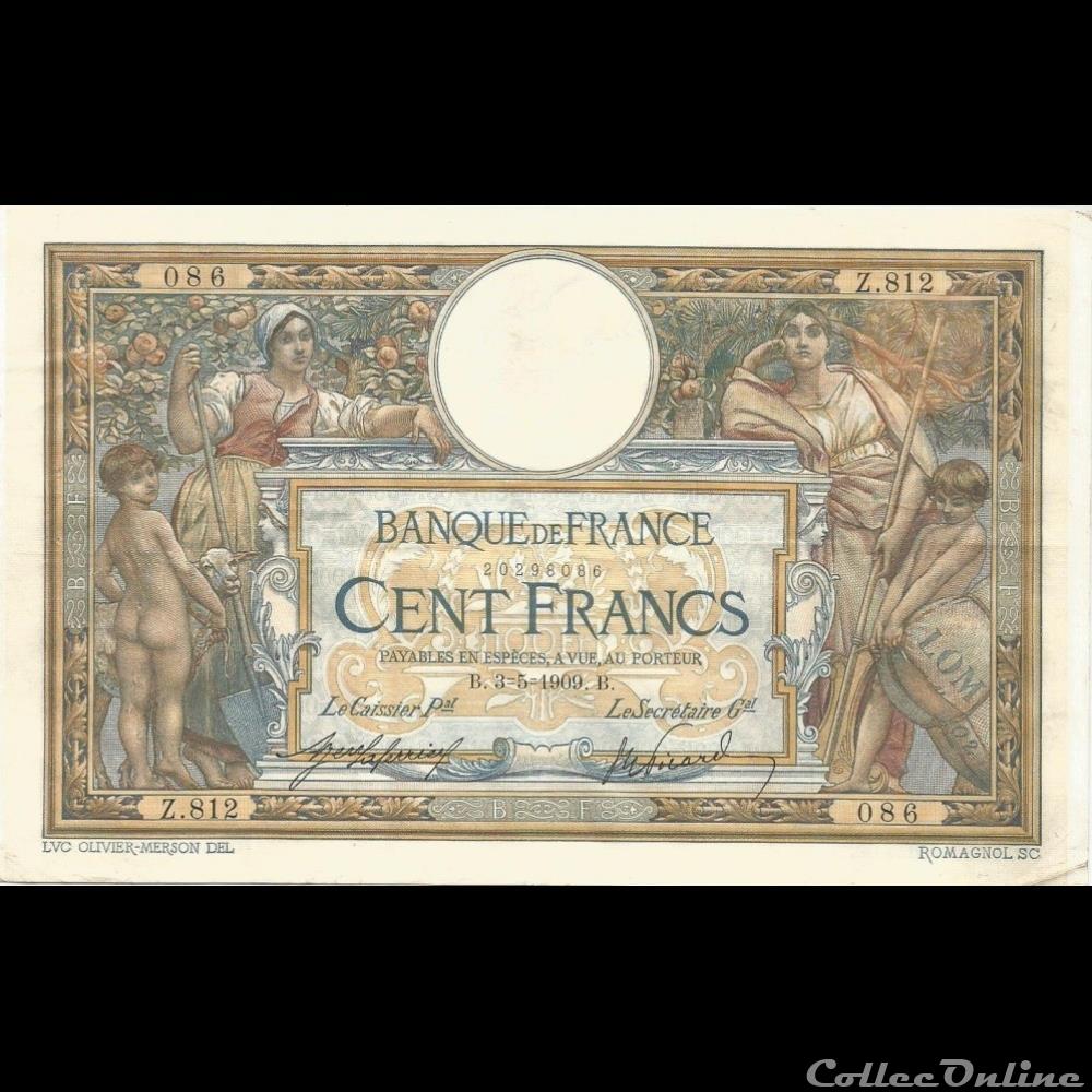 03-05-1909 -- Z.812 086 billet france banque de xxe 03 05 1909 z 812 086