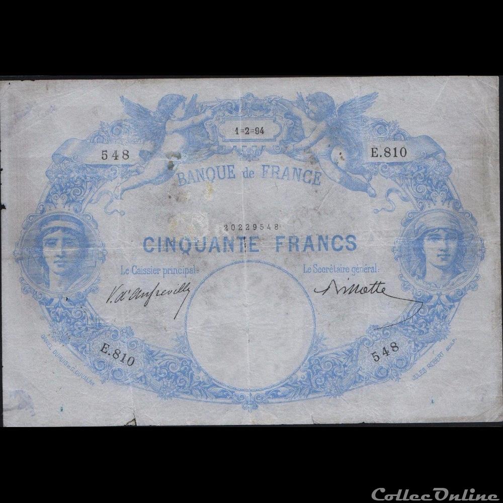 01-02-1894 -- E.810 548 billet france banque de xxe 01 02 1894 e 810 548