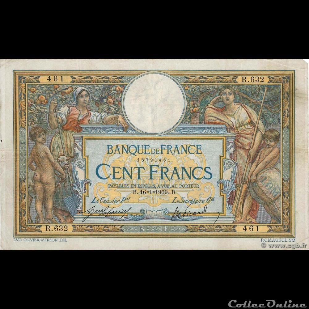billet france banque de xxe 16 01 1909 r 632 461