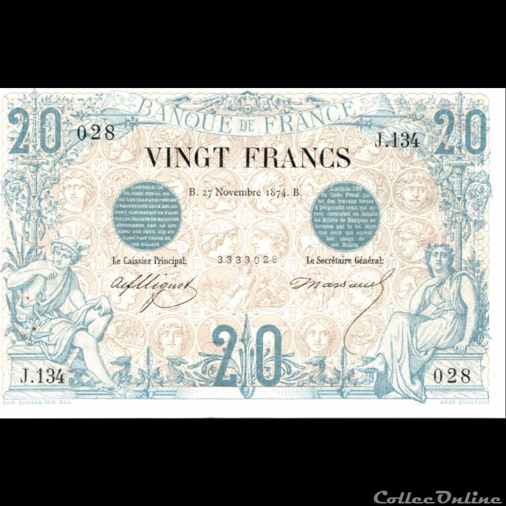 billet france banque de xxe 27 11 1874 j 134 028