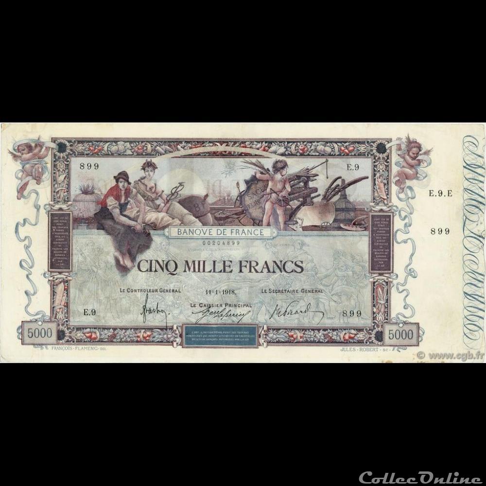 11-01-1918 -- E.9 899 billet france banque de xxe 11 01 1918 e 9 899