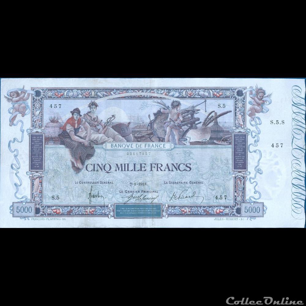07-01-1918 -- S.5 457 billet france banque de xxe 07 01 1918 s 5 457