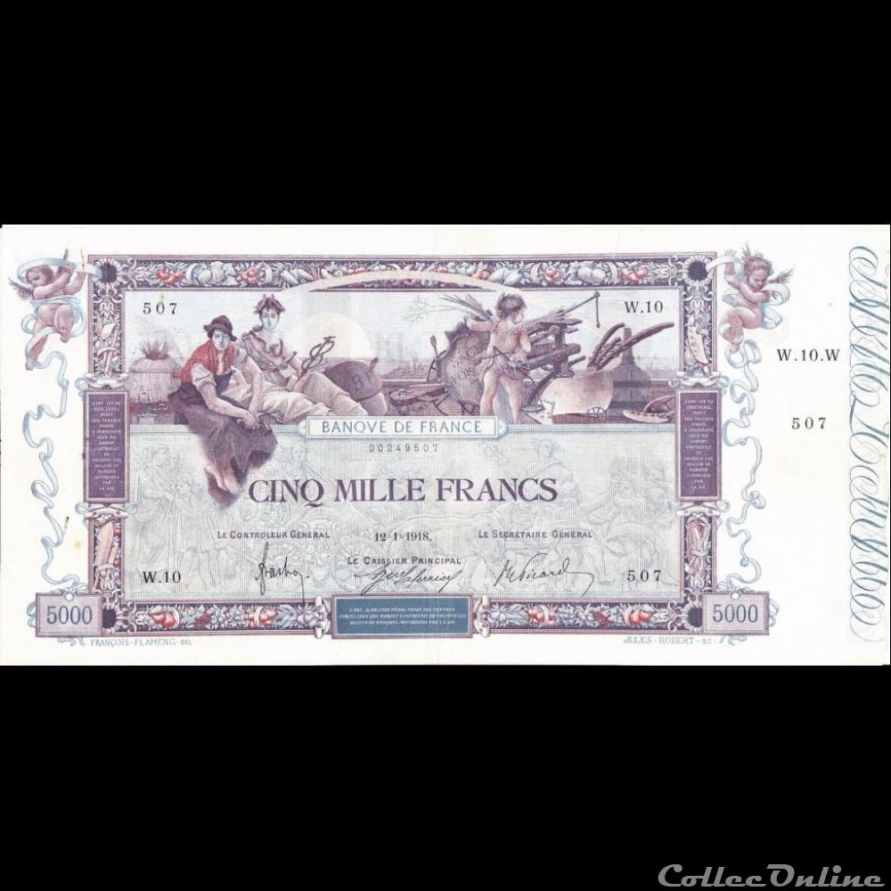 12-01-1918 -- W.10 507 billet france banque de xxe 12 01 1918 w 10 507