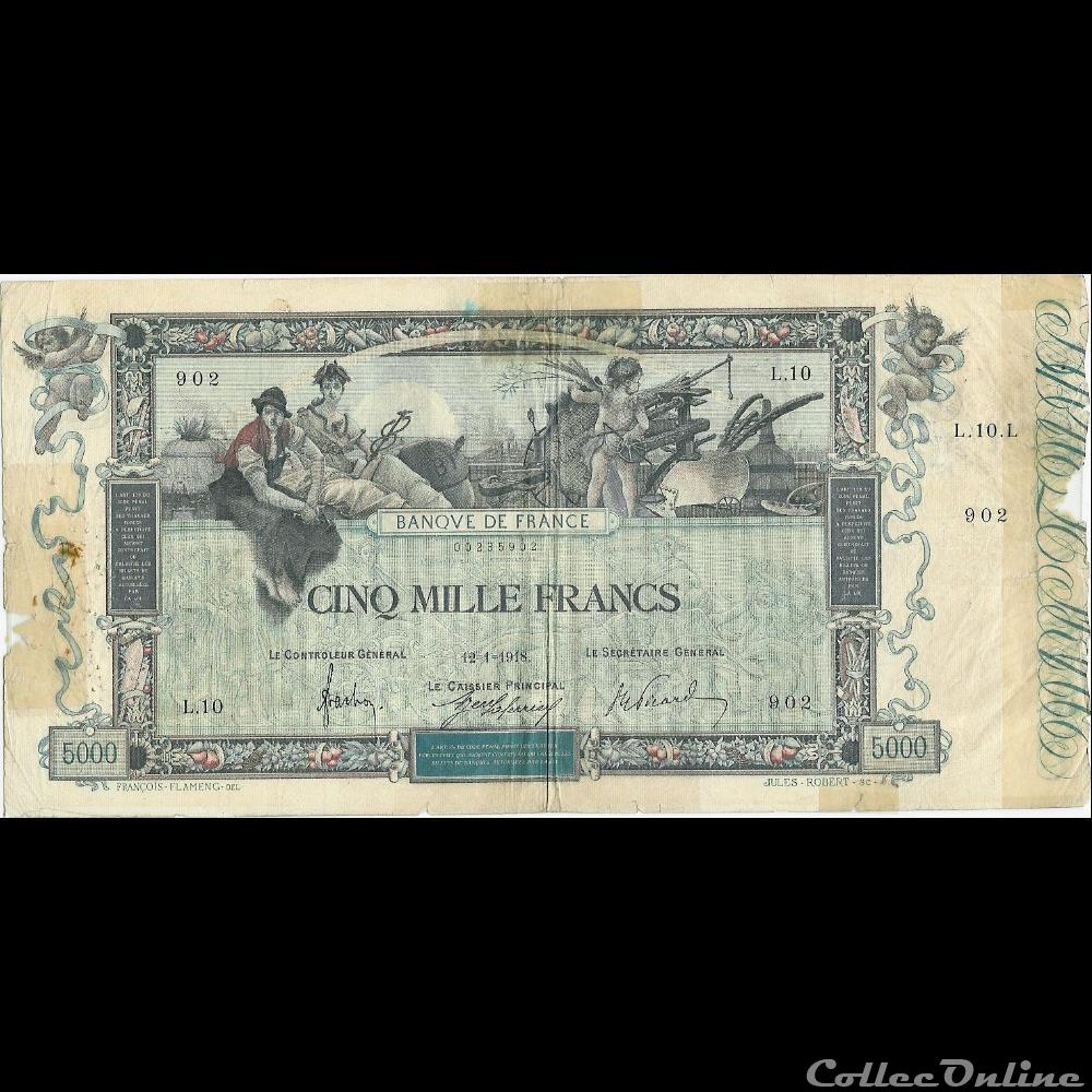 12-01-1918 -- L.10 902 billet france banque de xxe 12 01 1918 l 10 902