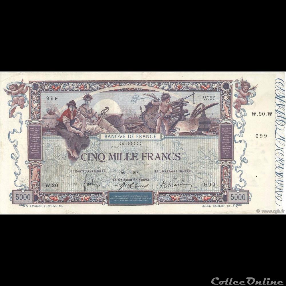 24-01-1918 -- W.20 999 4 billet france banque de xxe 24 01 1918 w 20 999