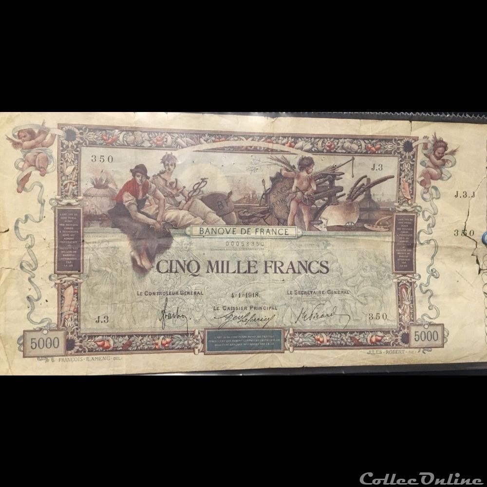 04-01-1918 -- J.3 350 billet france banque de xxe 04 01 1918 j 3 350