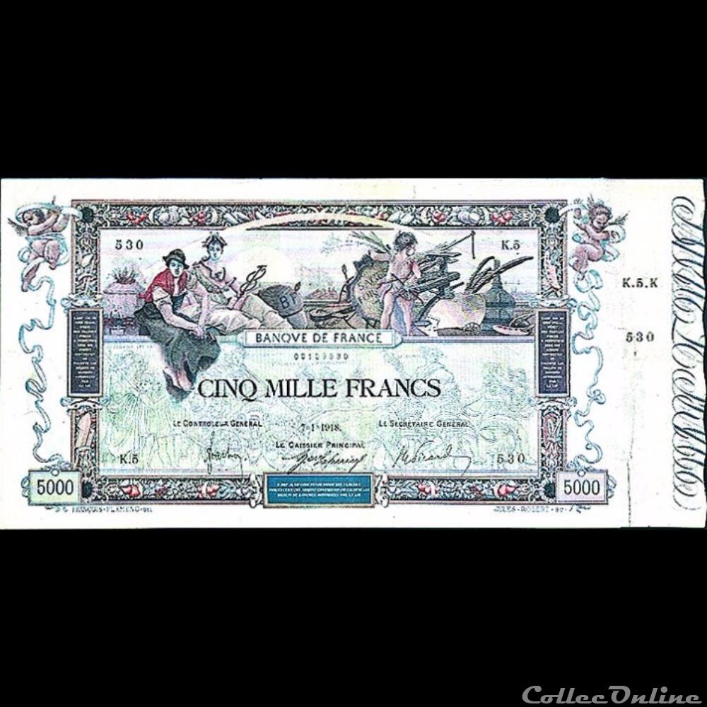 07-01-1918 -- K.5 530 billet france banque de xxe 07 01 1918 k 5 530