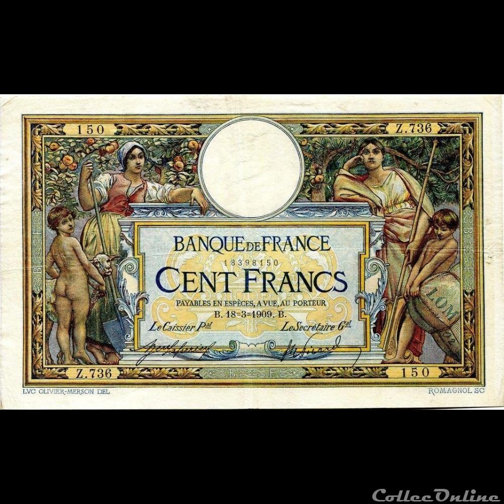 18-03-1909 -- Z.736 150 billet france banque de xxe 18 03 1909 z 736 150