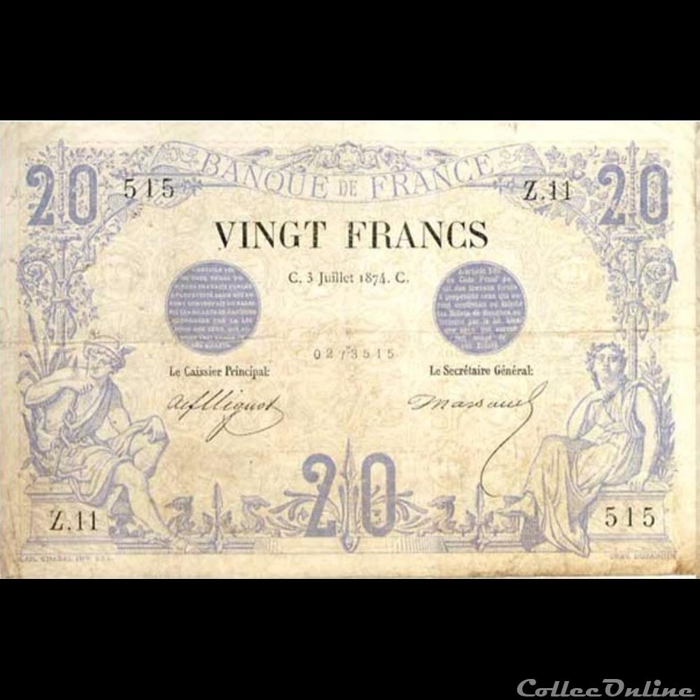 03-07-1874 -- Z.11 515 billet france banque de xxe 03 07 1874 z 11 515