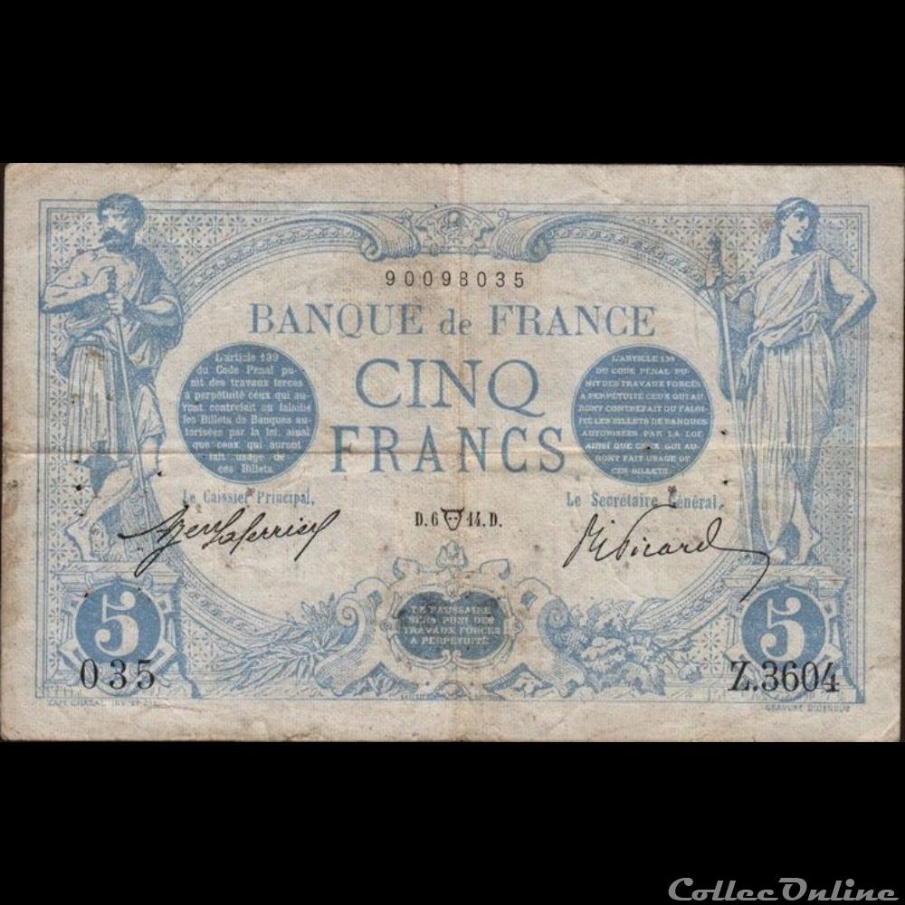 06-04-1914 -- Z.3604 035 billet france banque de xxe 06 04 1914 z 3604 035