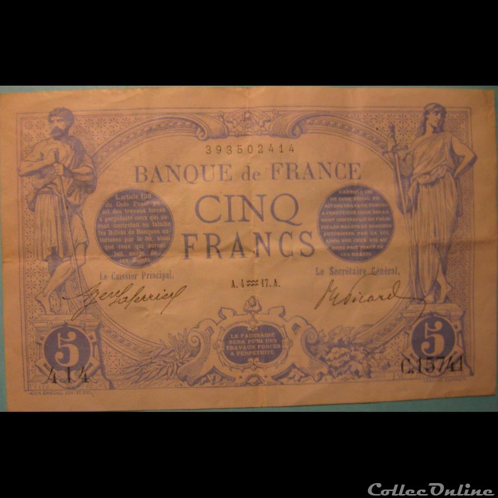 04-01-1917 -- C.15741 414 billet france banque de xxe 04 01 1917 c 15741 414