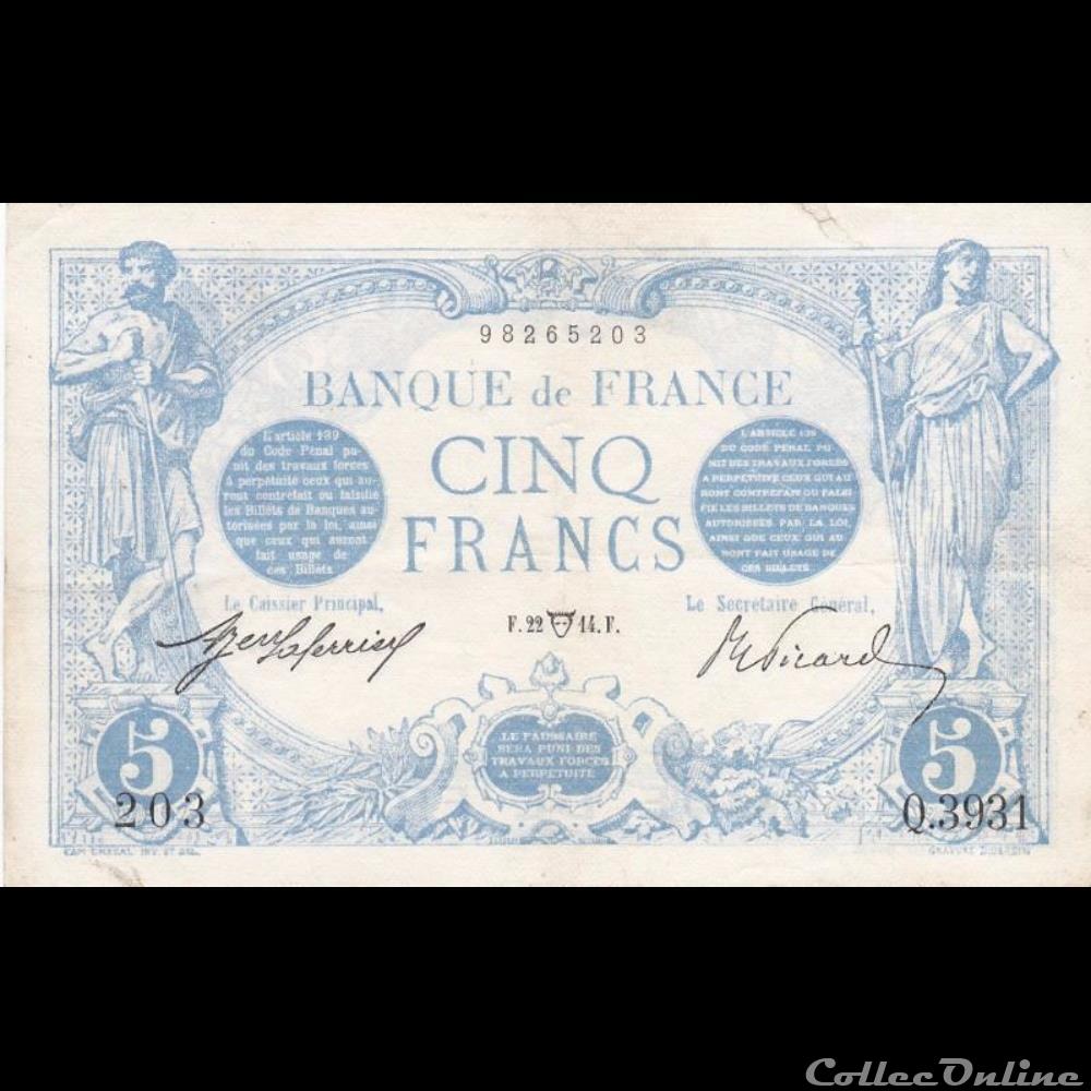 billet france banque de xxe 22 04 1914 q 3931 203