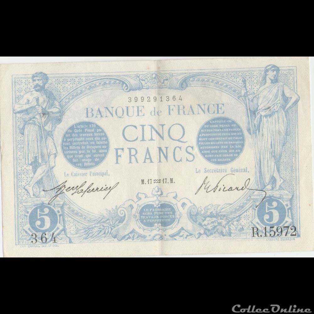 billet france banque de xxe 17 01 1917 r 15972 364