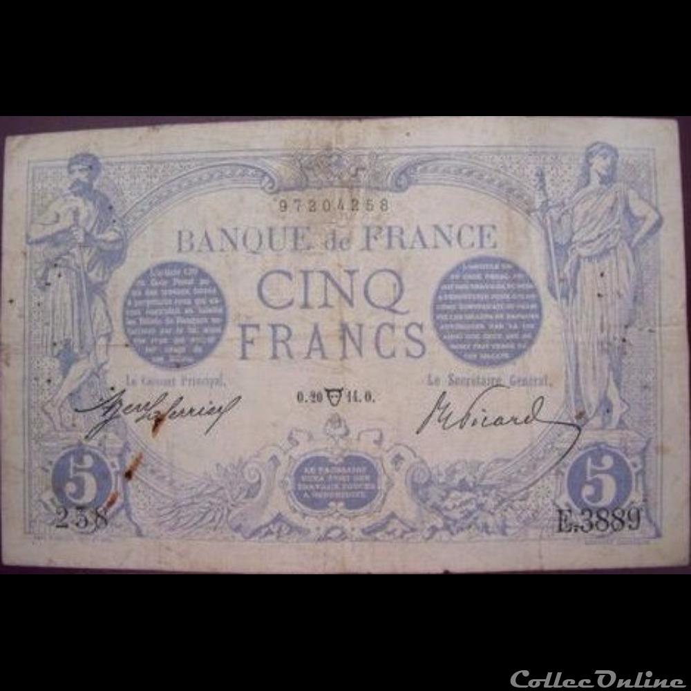 billet france banque de xxe 20 04 1914 e 3889 258