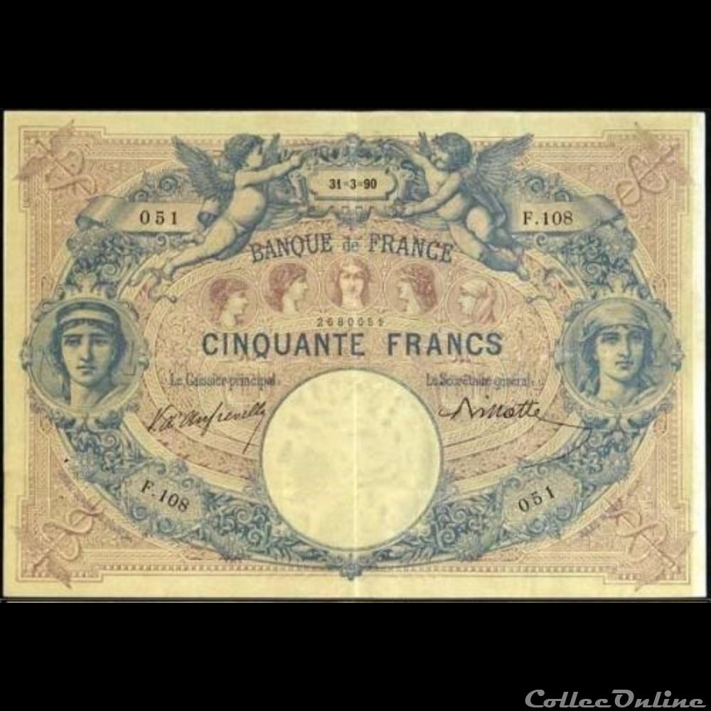 31-03-1890 -- F.108 051 billet france banque de xxe 31 03 1890 f 108 051