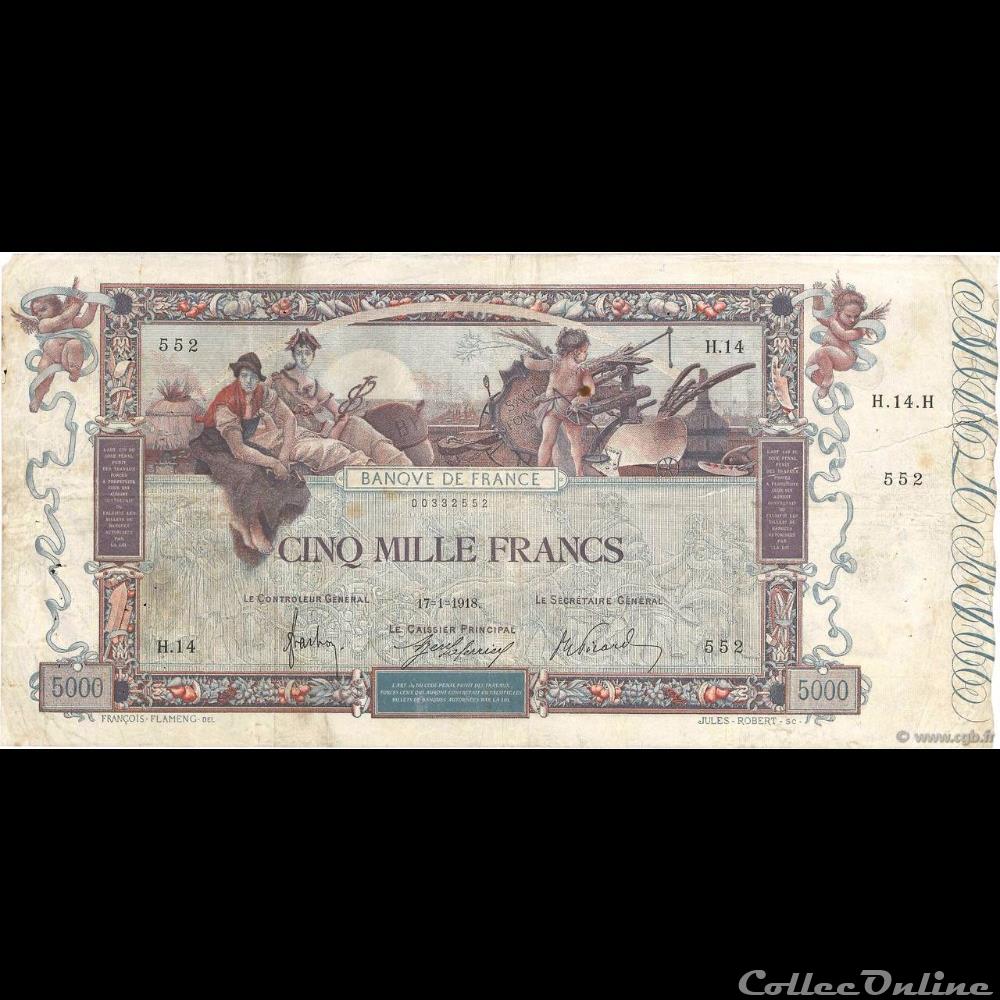 17-01-1918 -- H.14 552 billet france banque de xxe 17 01 1918 h 14 552