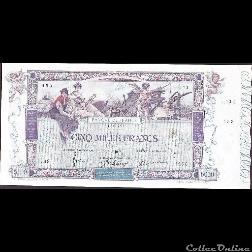 16-01-1918 -- J.13 453 billet france banque de xxe 16 01 1918 j 13 453