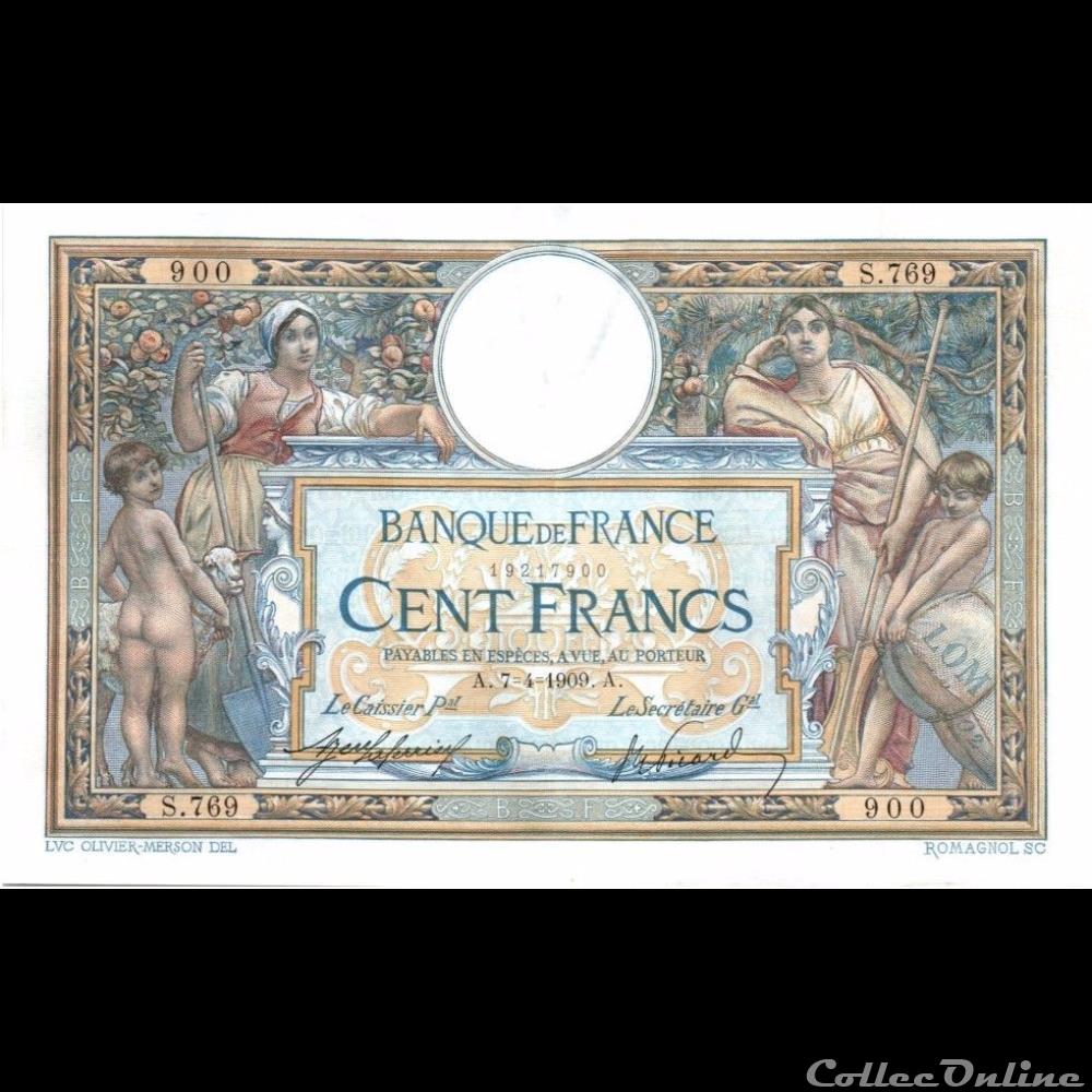 07-04-1909 -- S.769 900 billet france banque de xxe 07 04 1909 s 769 900