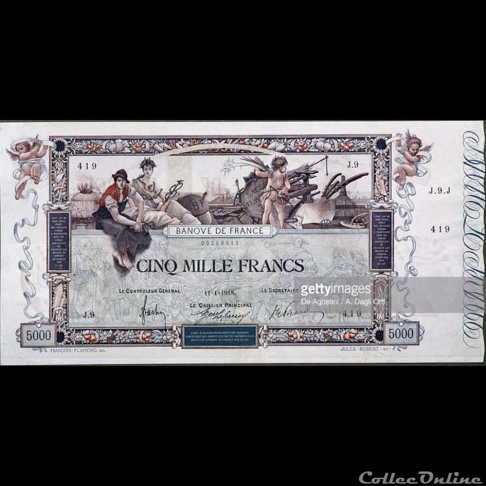 11-01-1918 -- J.9 419 billet france banque de xxe 11 01 1918 j 9 419