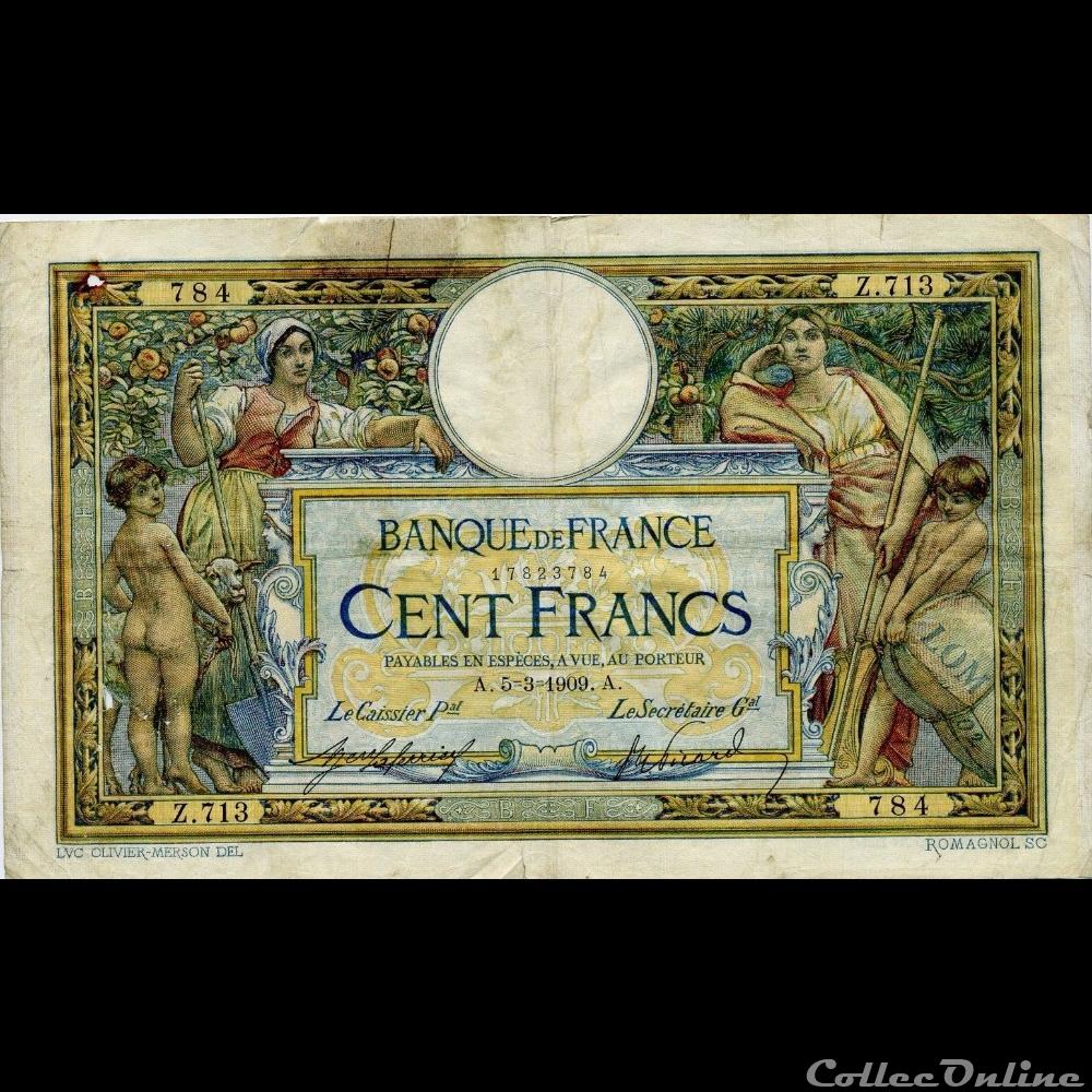 05-03-1909 -- Z.713 784 billet france banque de xxe 05 03 1909 z 713 784