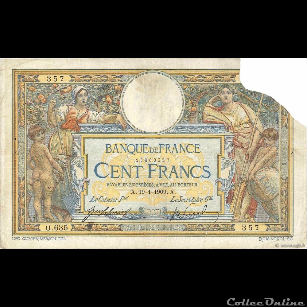 billet france banque de xxe 19 01 1909 o 635 357