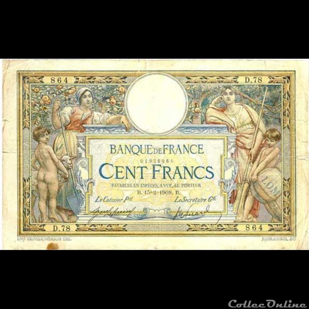 billet france banque de xxe 15 02 1908 d 78 864