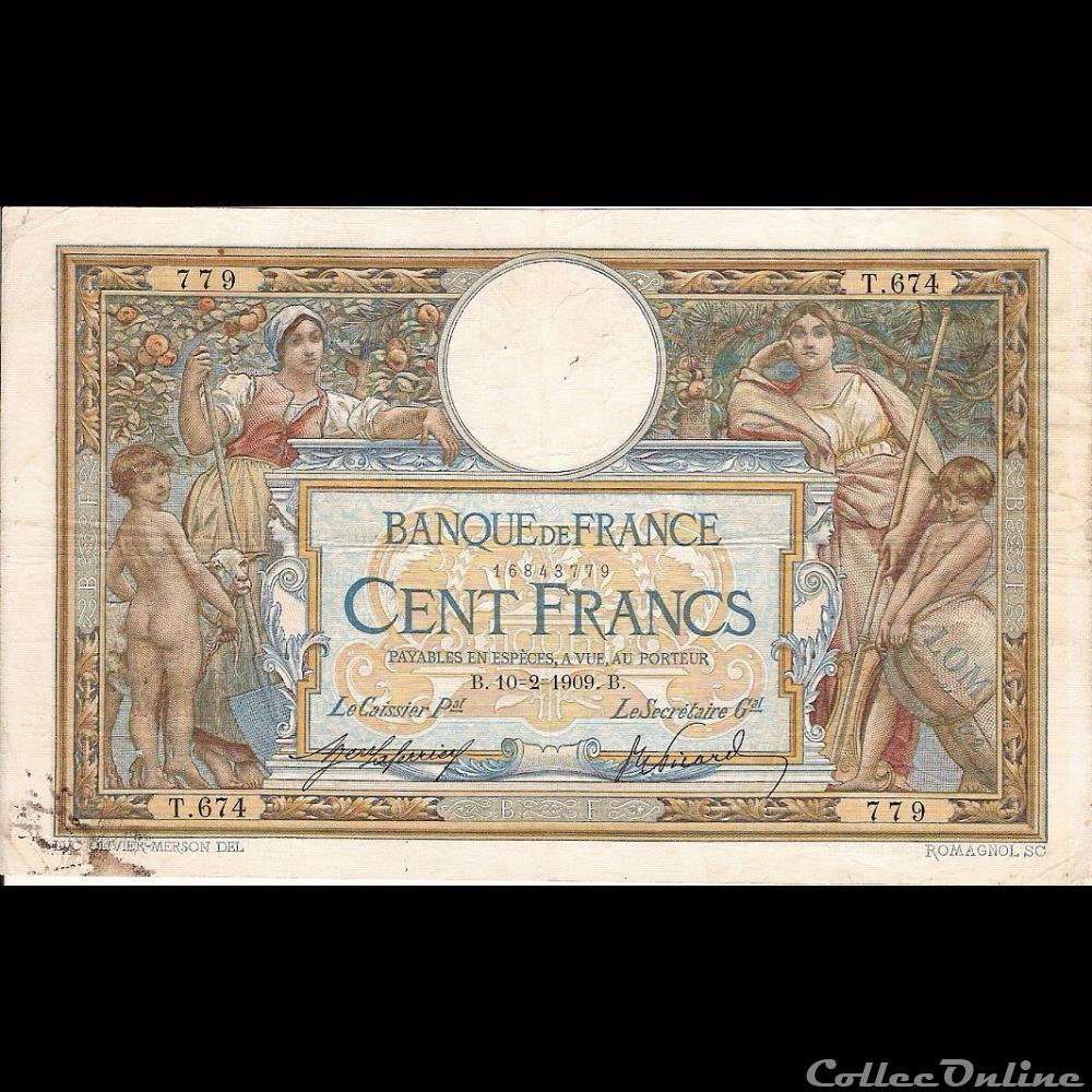 10-02-1909 -- T.674 779 billet france banque de xxe 10 02 1909 t 674 779