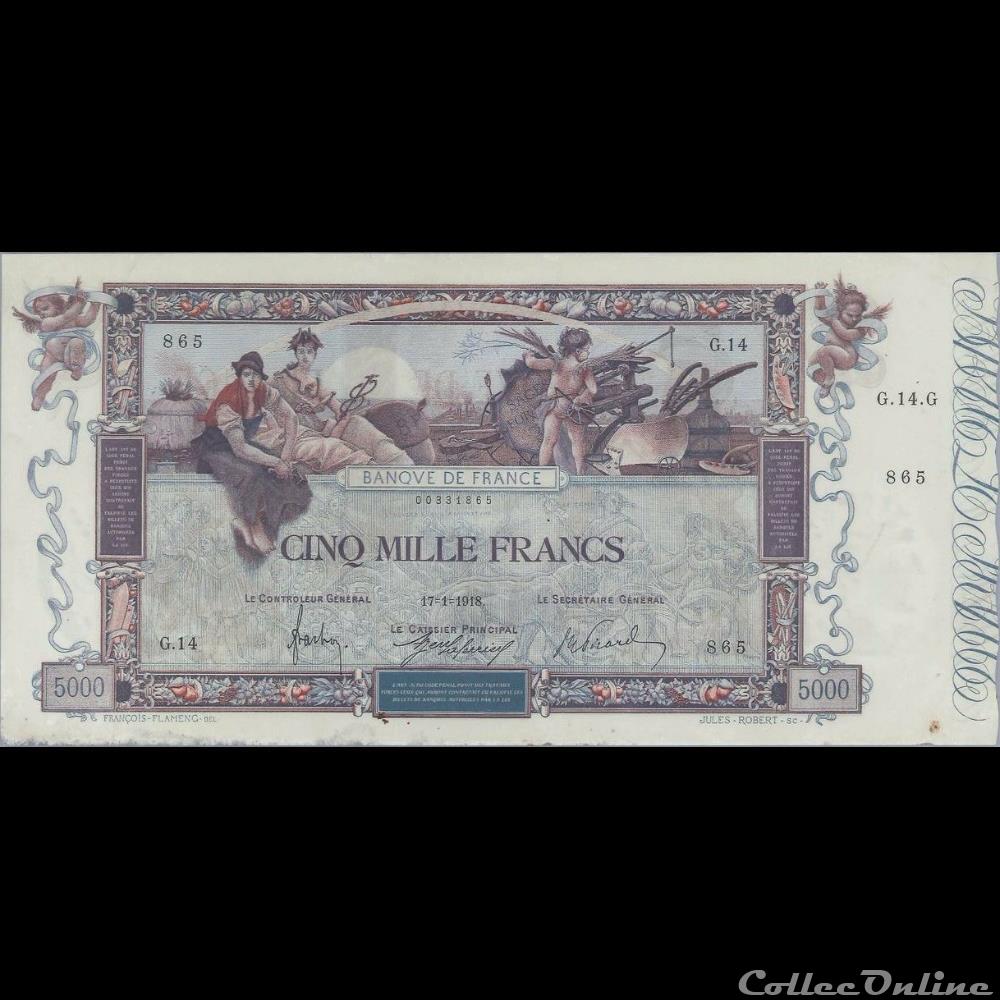 17-01-1918 -- G.14 865 billet france banque de xxe 17 01 1918 g 14 865