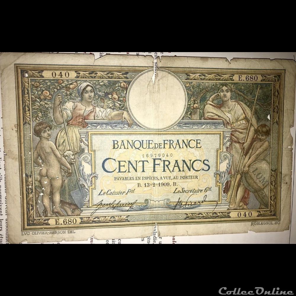 billet france banque de xxe 13 02 1909 e 680 040